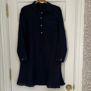 Talbots Blue Long Sleeve Shirt Dress